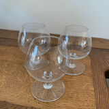 Set of 3 glasses with Cognac crystal baccarat