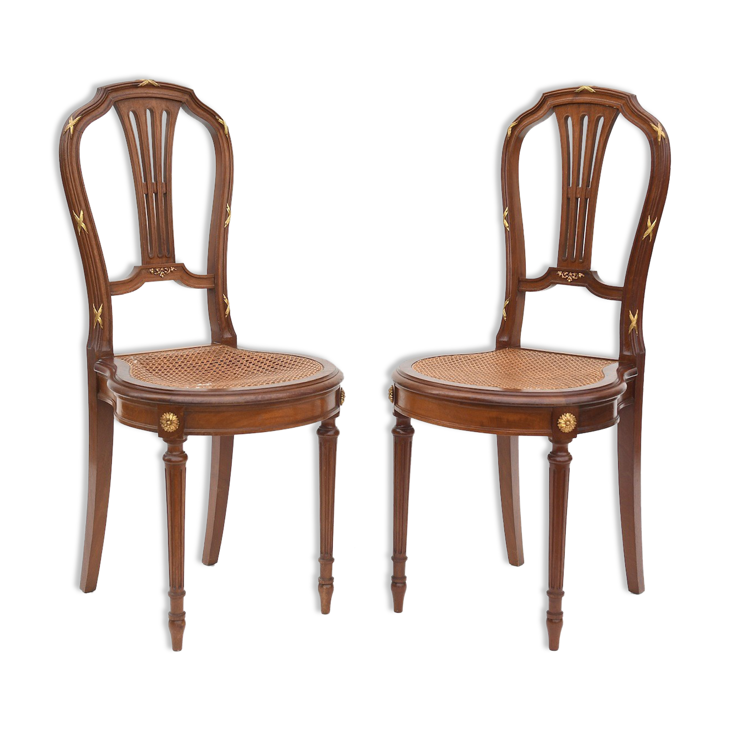 Paire de chaises d'époque 1900 de style Louis XVI