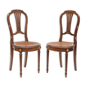 paire de chaises d'époque 1900 de style Louis XVI