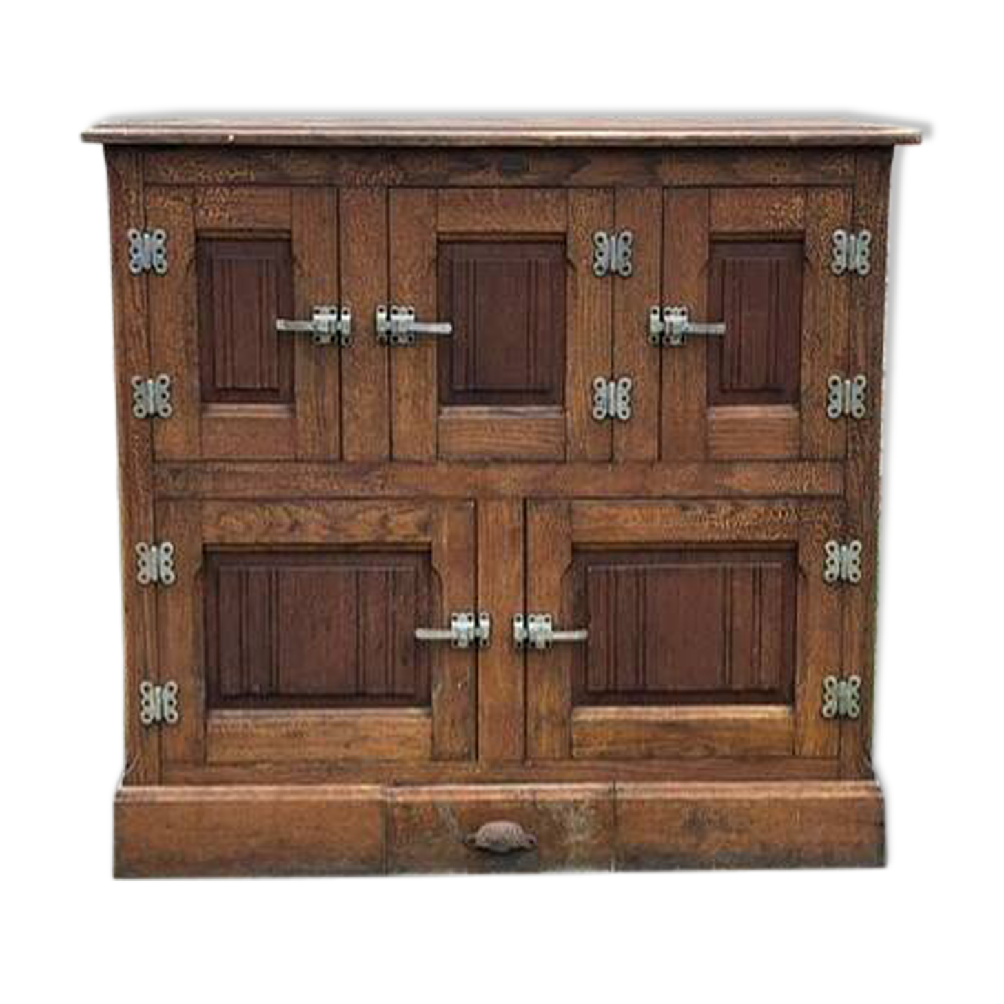 Storage unit, vintage icebox unit, wooden and zinc fridge unit, bar