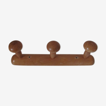 Porte-manteau bois chêne clair vintage