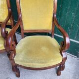 Pair of armchairs with mahogany restoration of the XlX th century