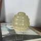 Pale yellow Art Deco speckled glass globe Clichy