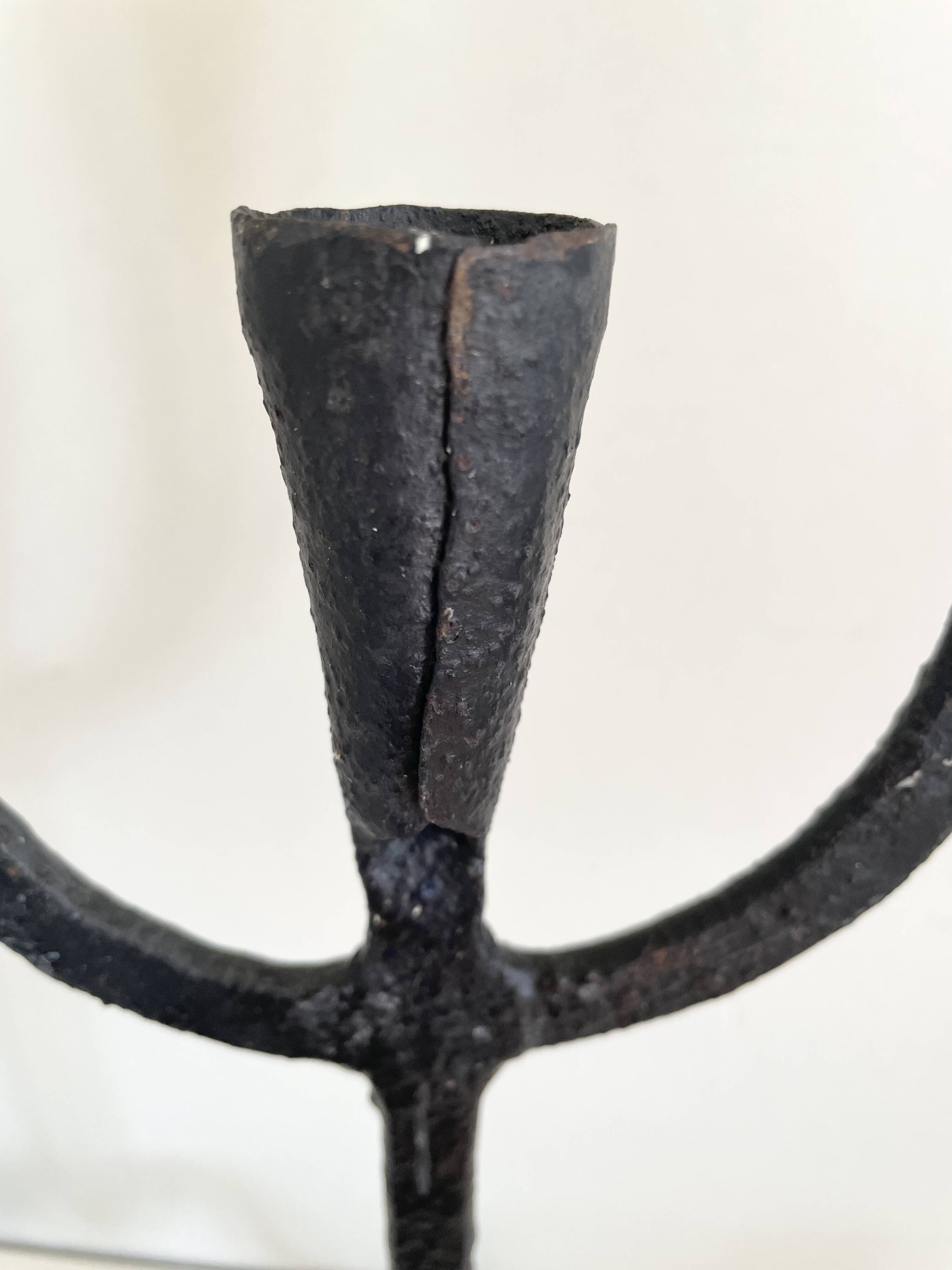 Wrought iron candlesticks