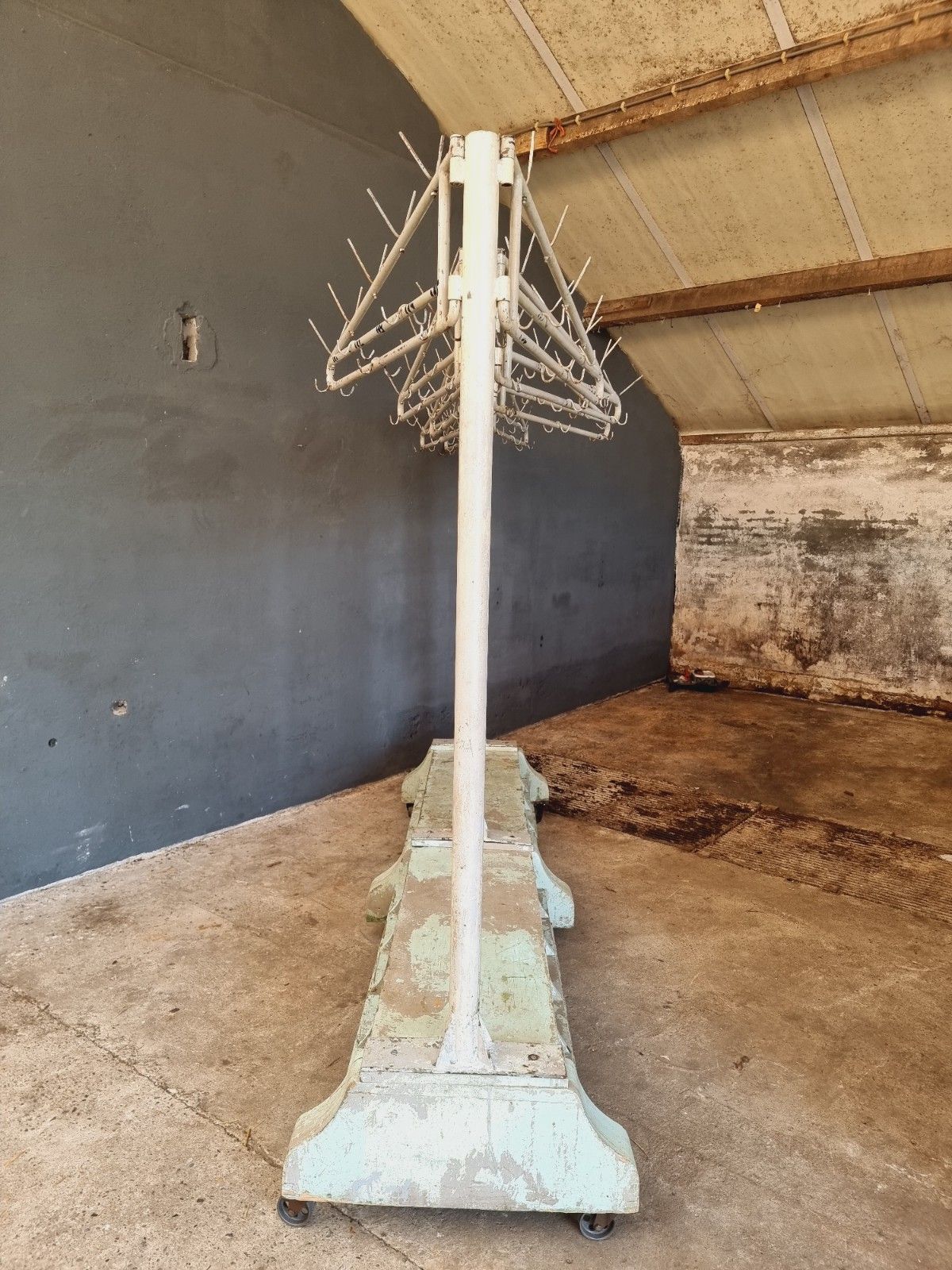 Old industrial coat rack, wardrobe rack XXXL
