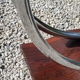 Art deco coffee table mirror base chrome and rosewood