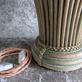 Wooden lamp and rattan