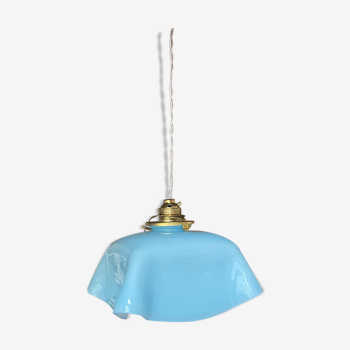 Vintage opaline blue pendant lamp