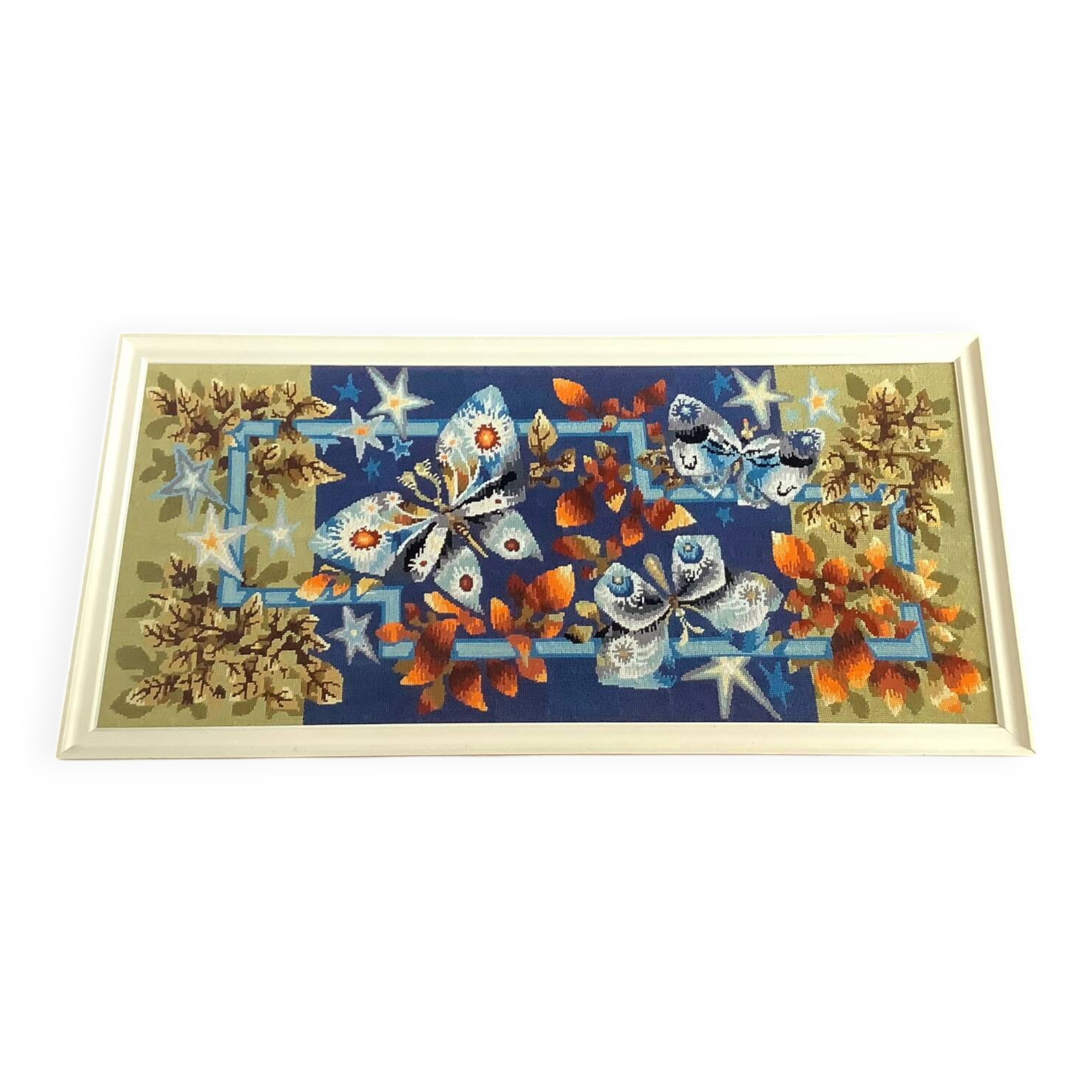 Tapestry Stars Butterflies 60's Dlg J. Lurcat Picard Le Doux France