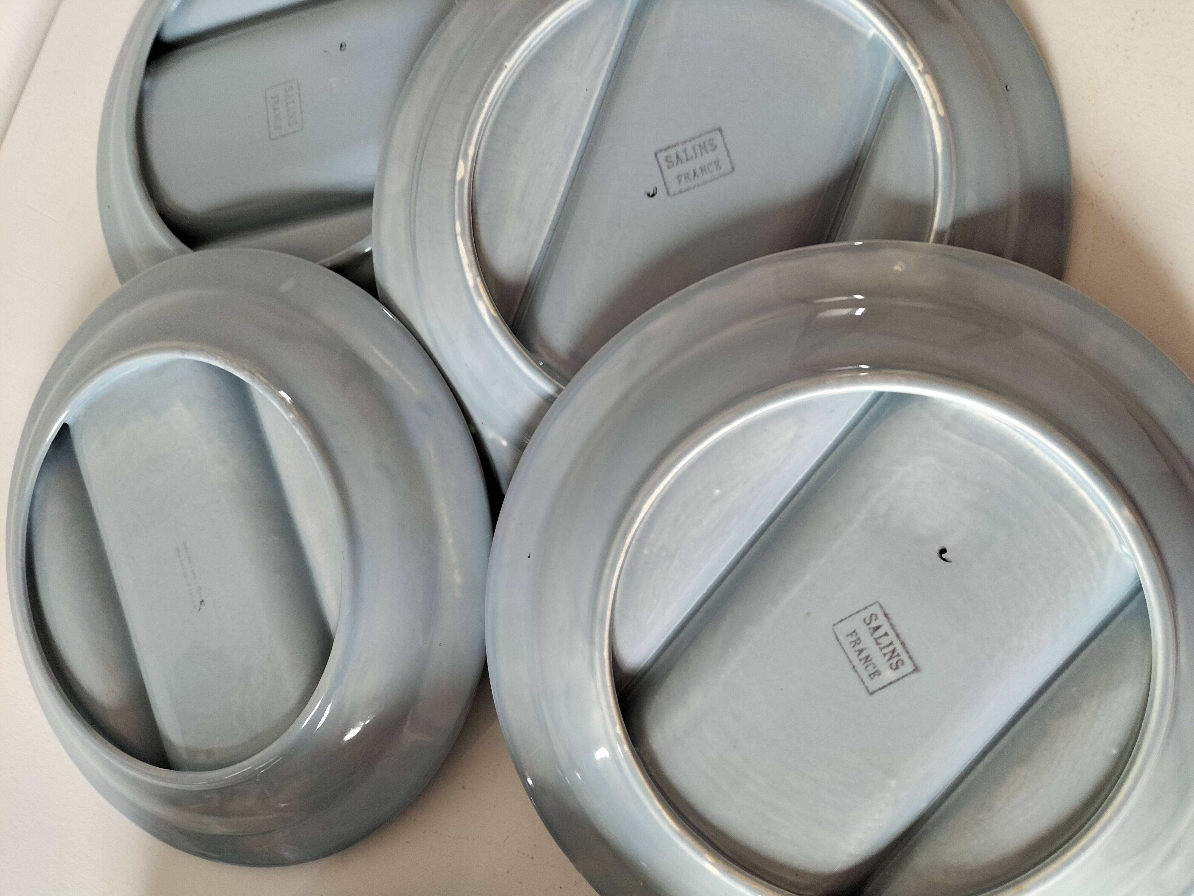 7 compartmentalized plates, Salins, France