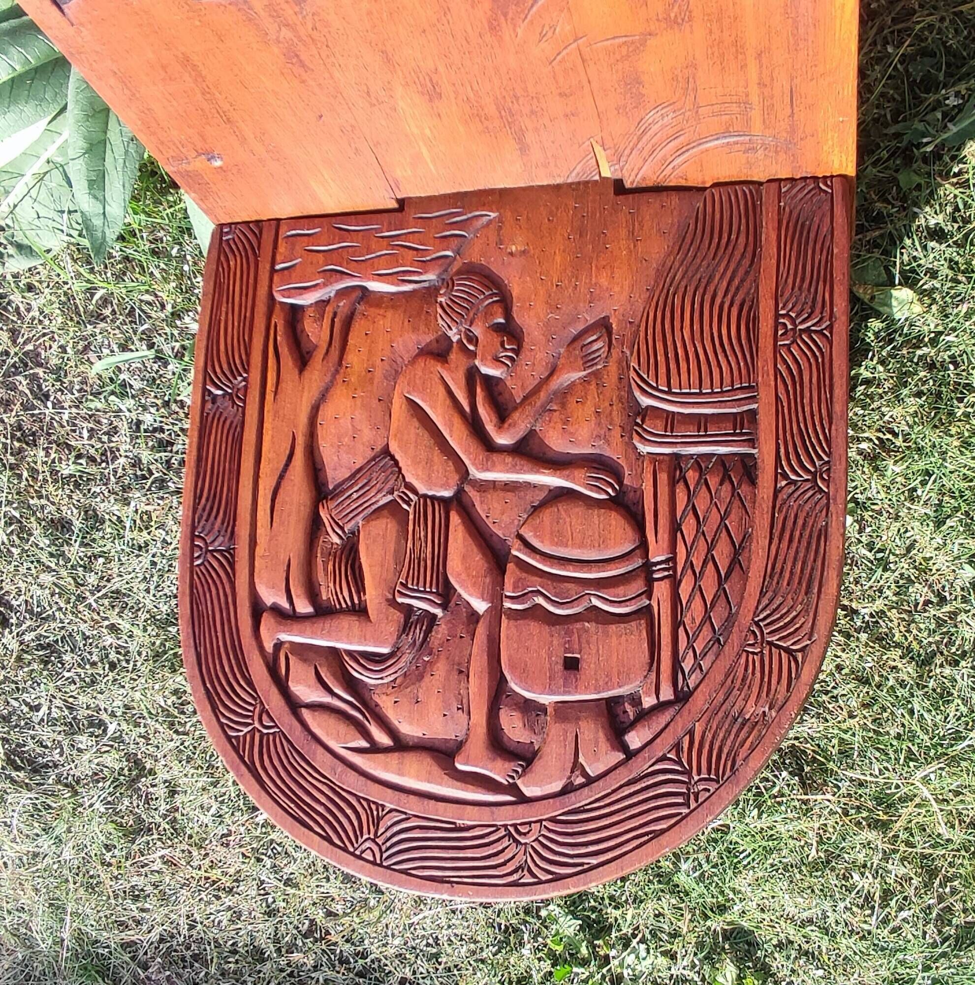Old African wooden carved talking chair.