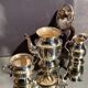 Tea set coffee Louis XV silver metal coffee maker teapot sugar pot milk pot