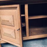Brutalist Handcrafted Oak 2 Door Cabinet, Belgium, 1950s