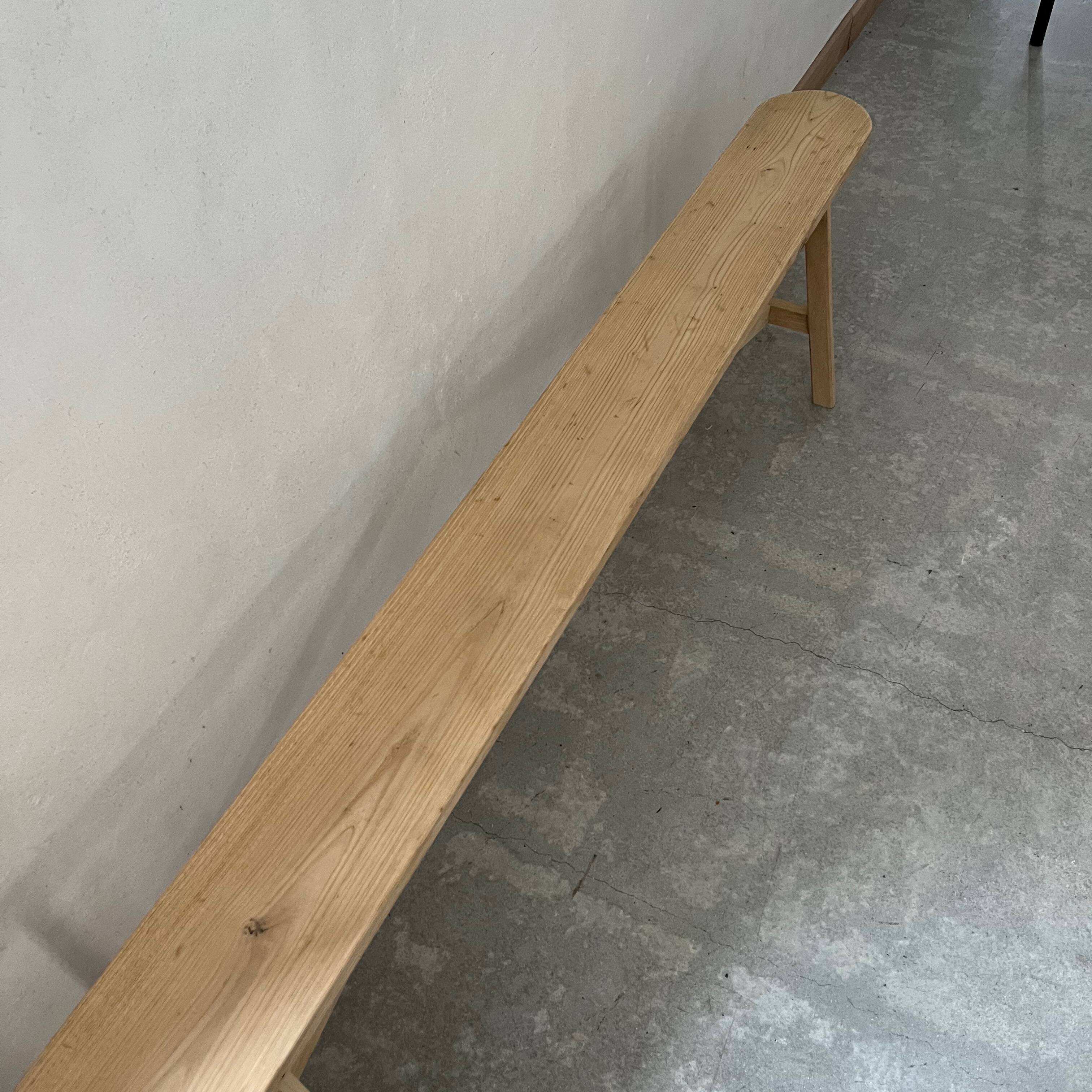 Raw wood bench