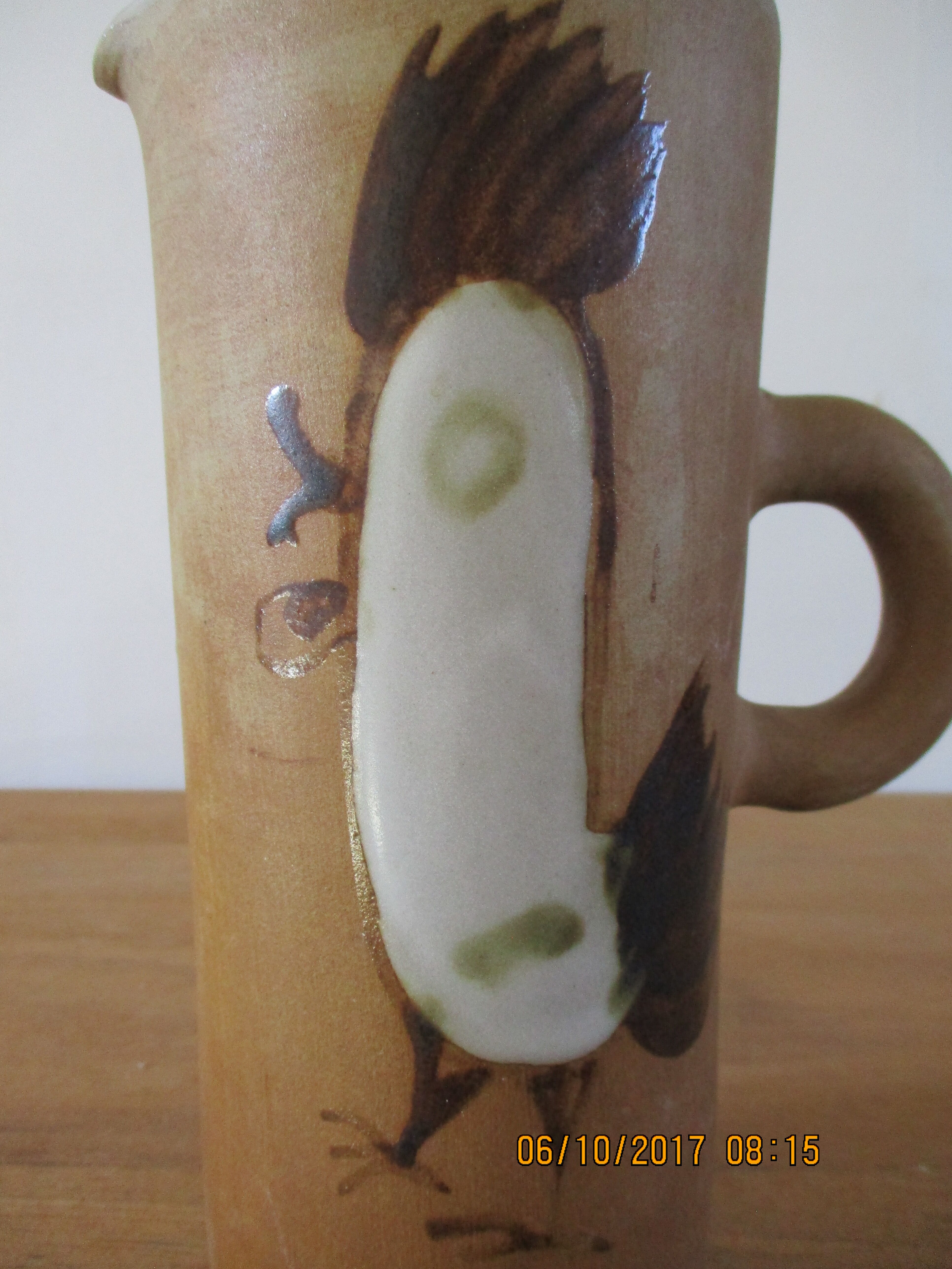 Ceramic jug jug decanter signed La Colombe 70s