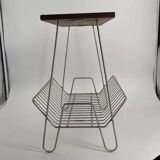 Vintage teak and metal Mid Century magazine rack