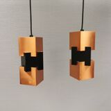 A pair of  Jo Hammerborg lamps for FOG & MØRUP model Kubus Denmark 1961