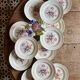 Set of 12 vintage flat plates - Fleurette by Gien