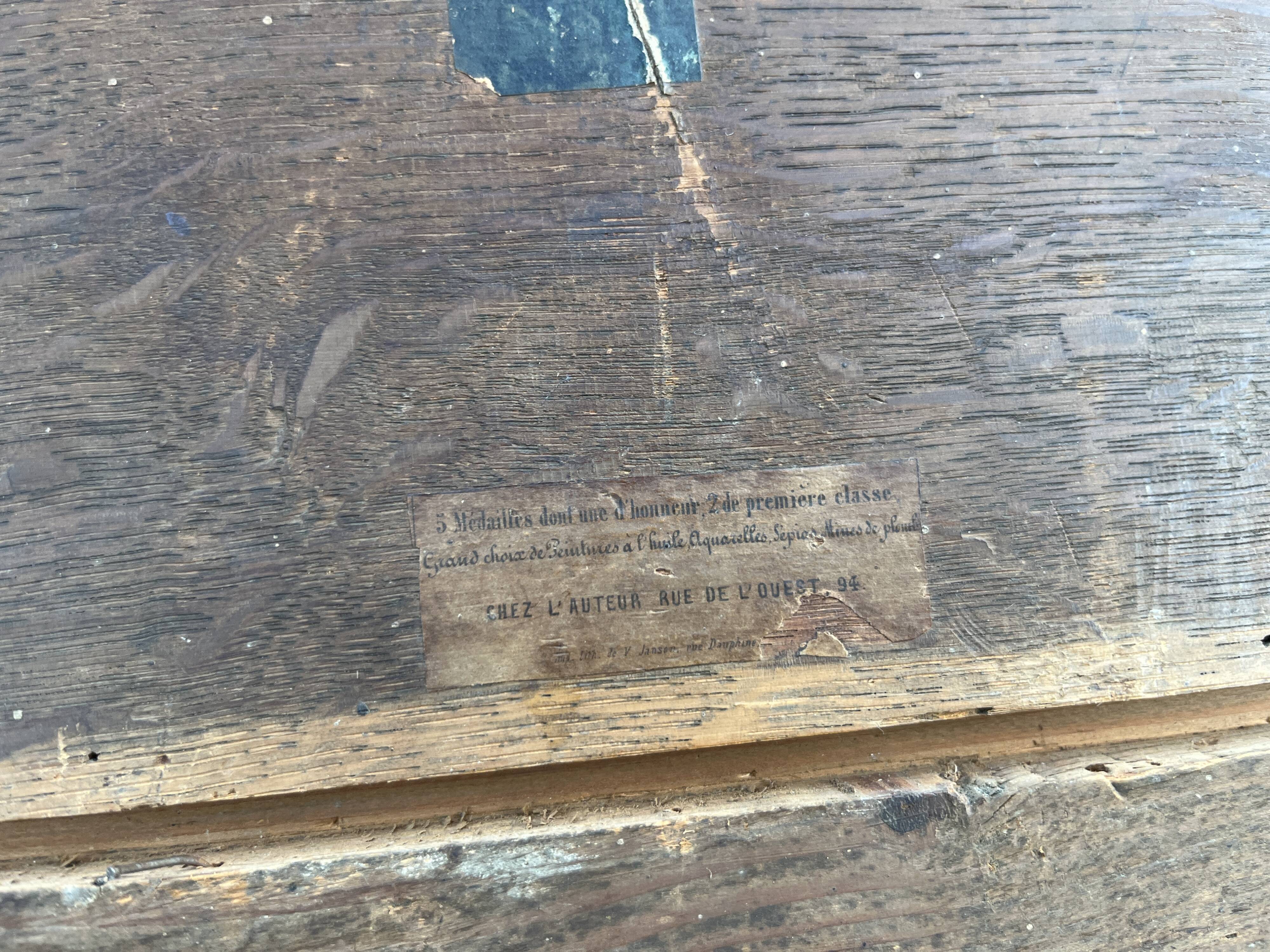 Old painting after A. Delcroix – lively seaside scene, 1841