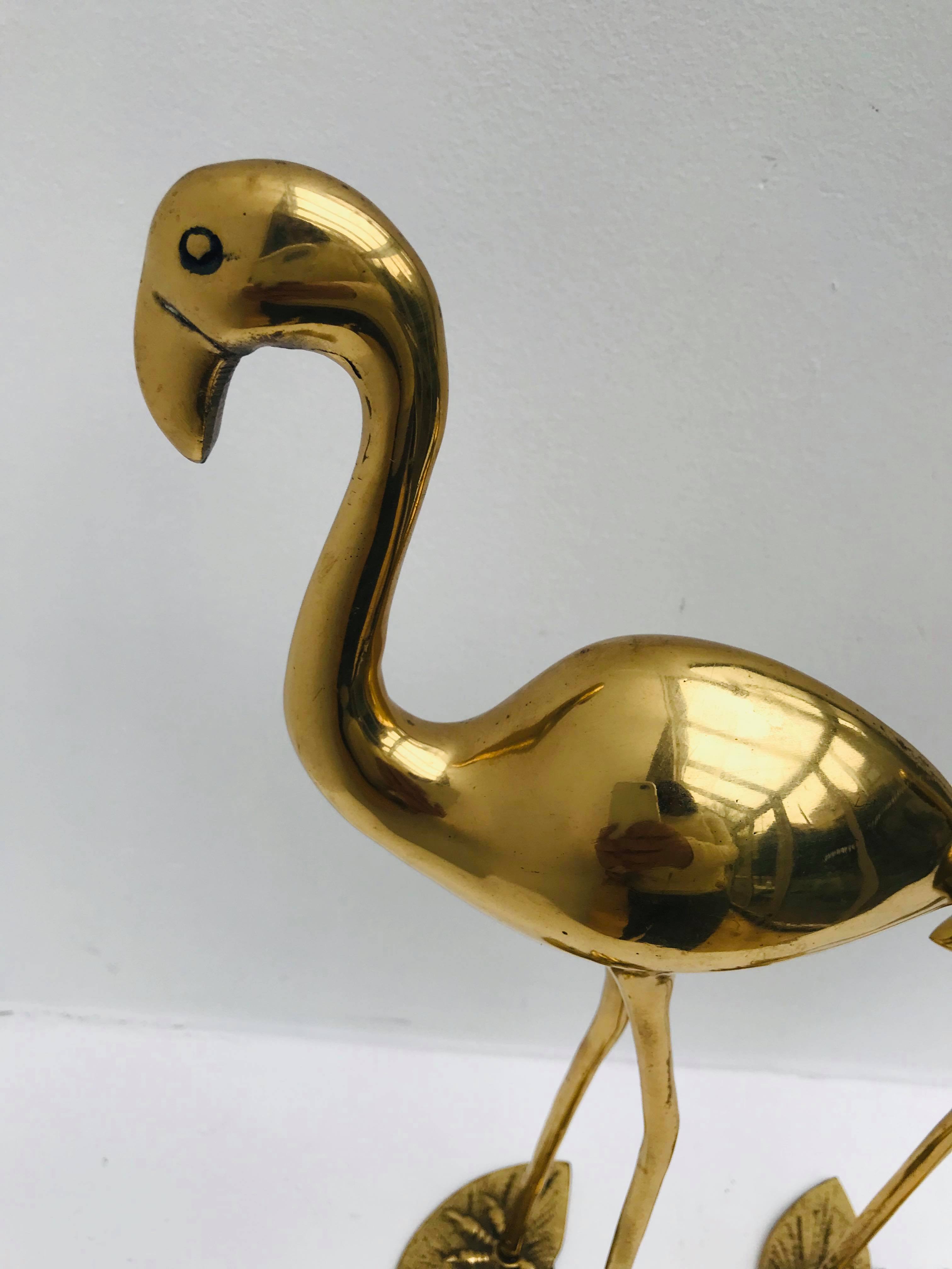 Pair brass 50s herons