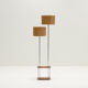 Double shade teak and chrome floor lamp, 60s.