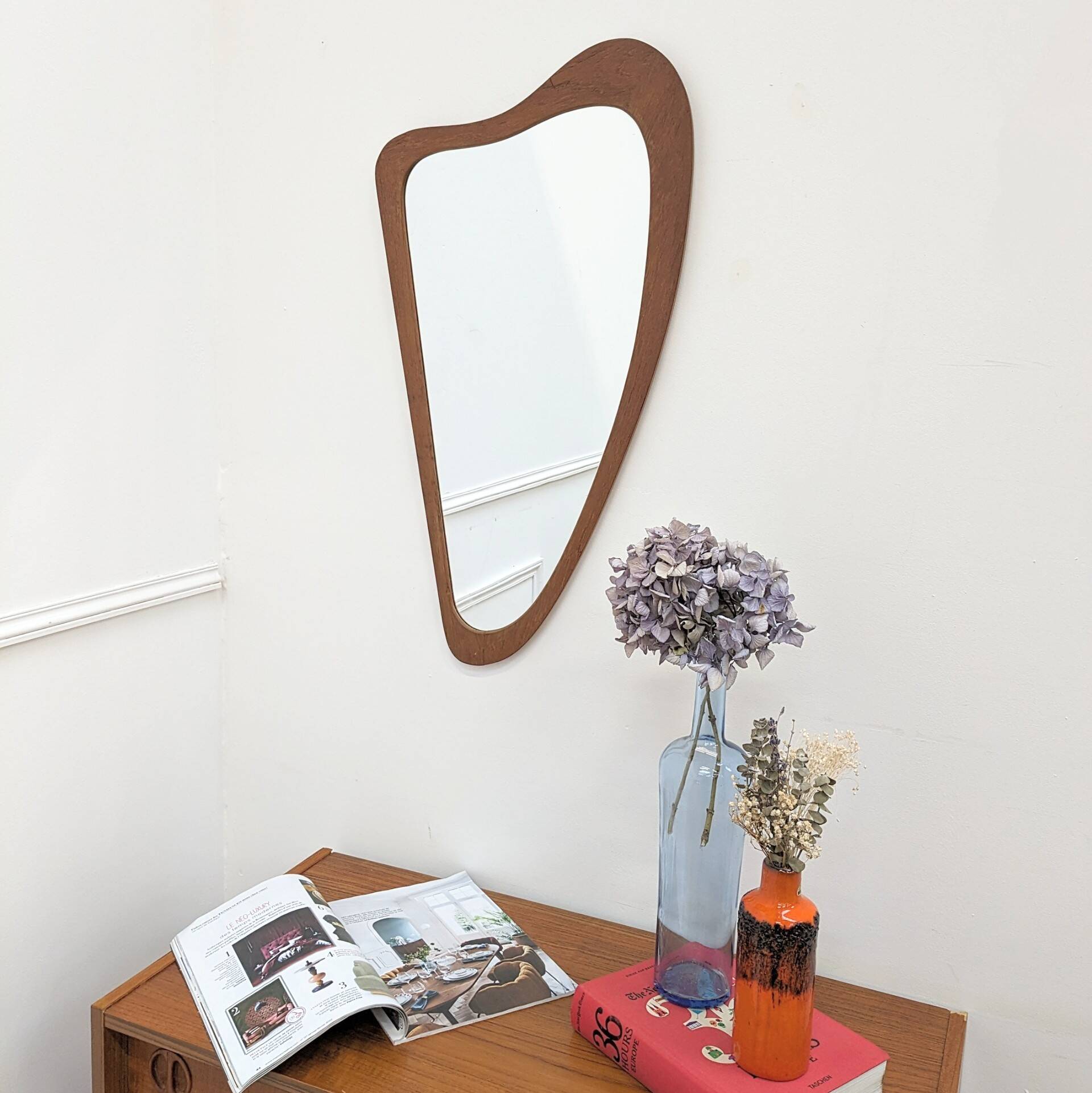 Vintage teak mirror
