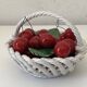 Italian ceramic cherry basket signed Bassano – Vintage