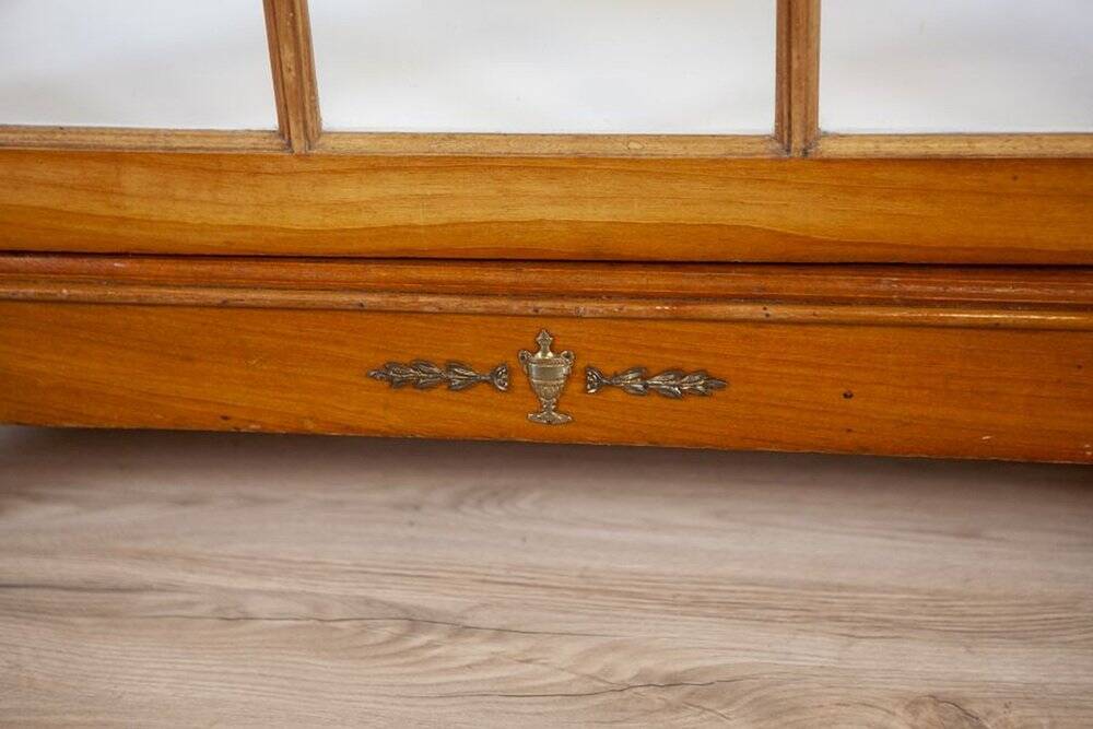 Mid-20th Century Single-Leaf Beech Display Cabinet, 1940s