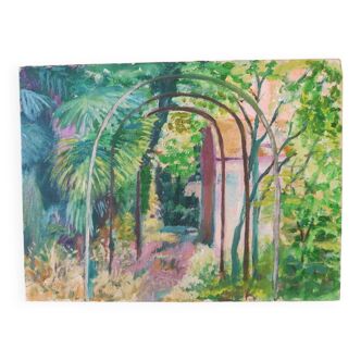 Huile sur toile jardin