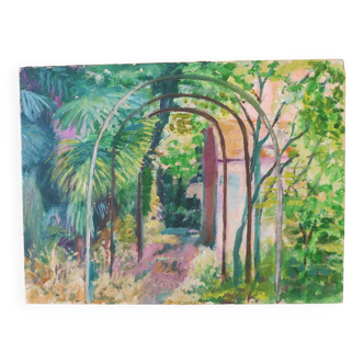 Oil on canvas garden