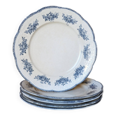 6 assiettes plates Badonviller modèle Richelieu