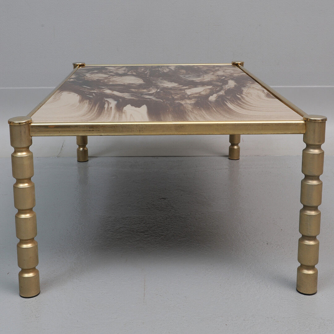 Brass and marble coffee table