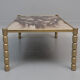 Brass and marble coffee table