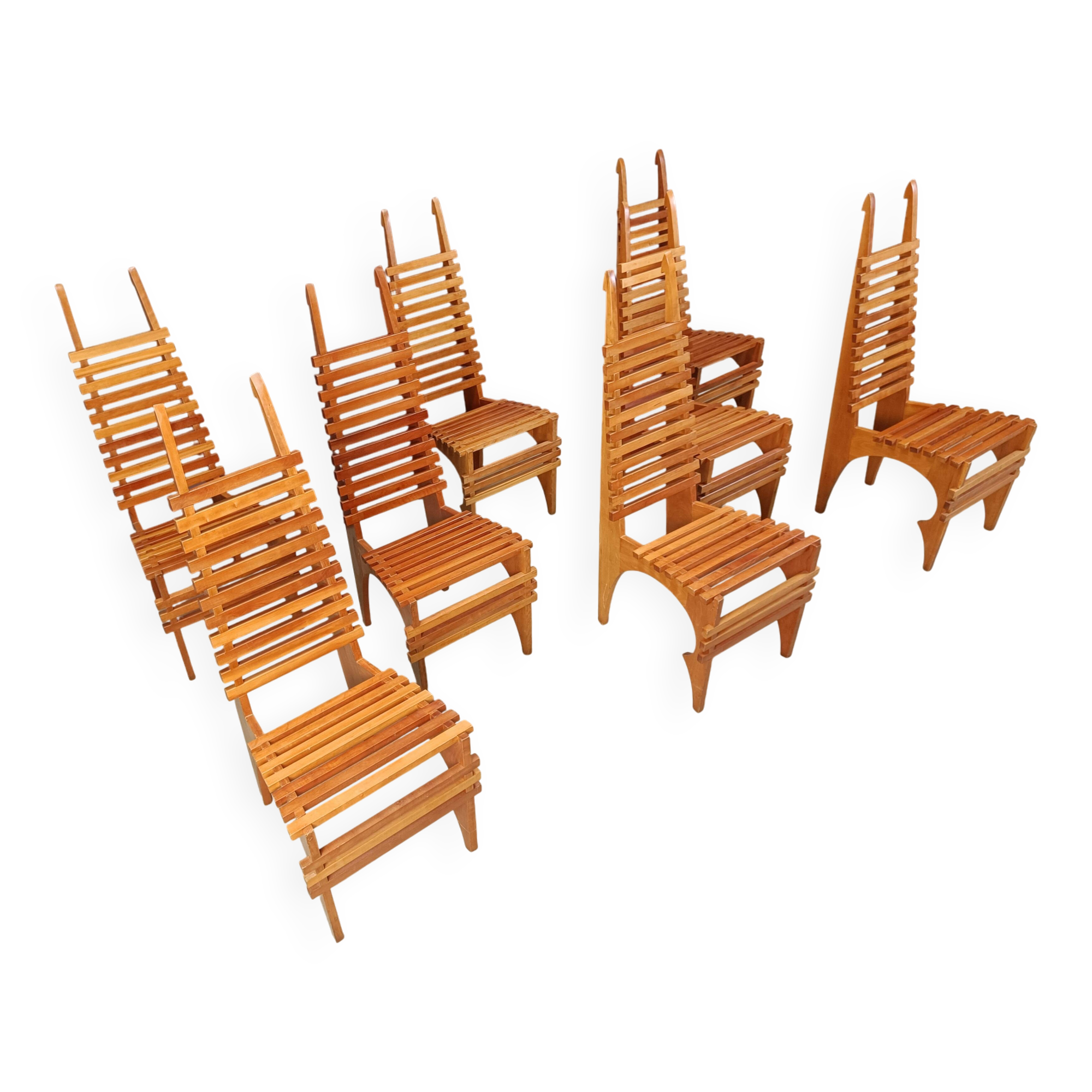 Postmodern 'Calcar' dining chairs by Benoit Lange, 1990s