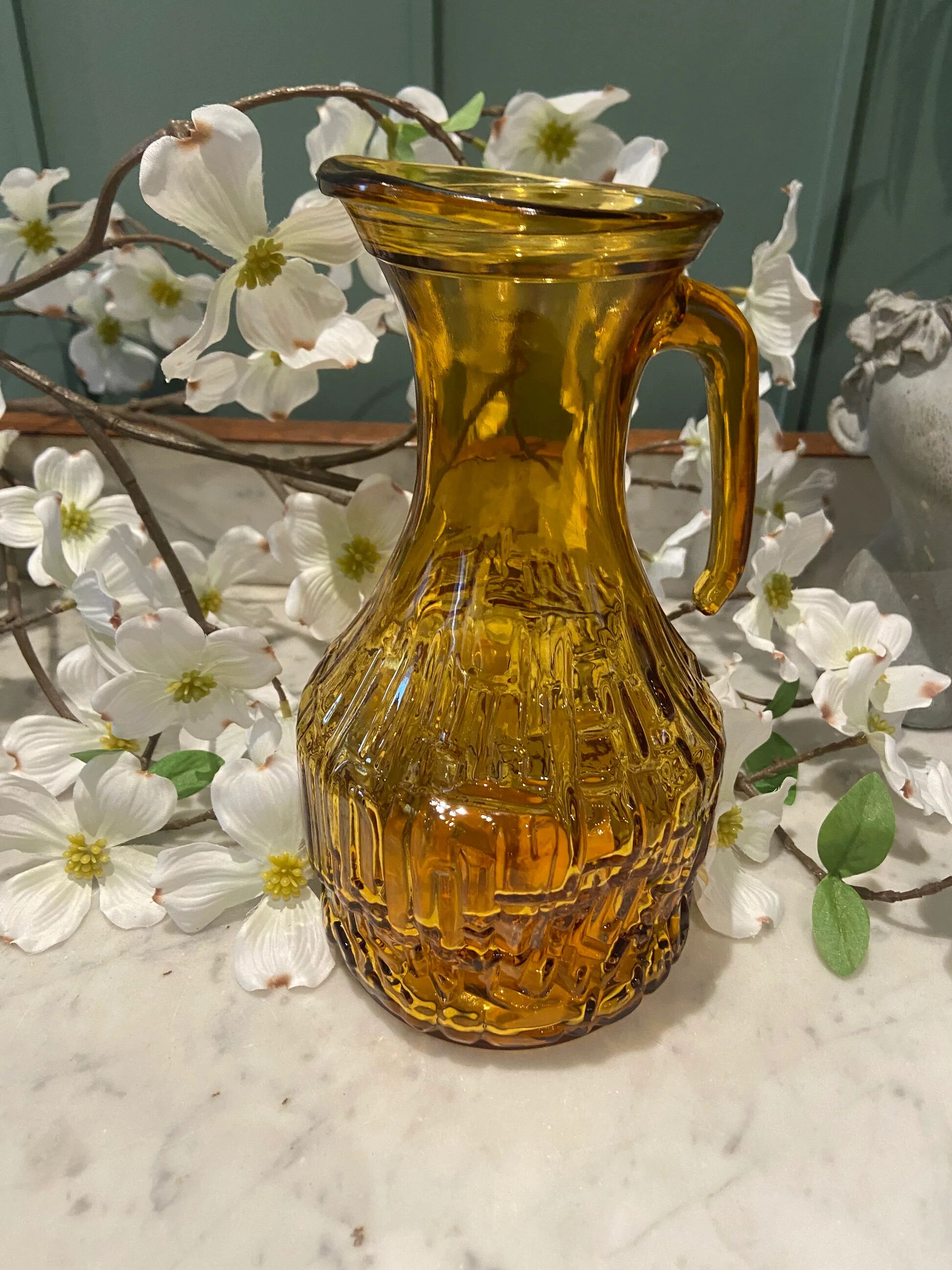 Amber glass carafe