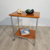 Teak roller serving table