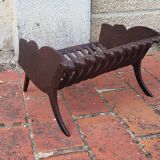 Cast iron fireplace basket log holder