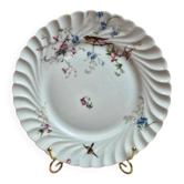 Antique plate Haviland & Co Vermont Frères – polychrome porcelain with birds and flowers
