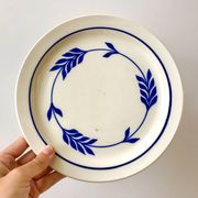 set of 5 dessert plates in Terre de Fer Salins model Jenny early 20th century