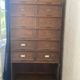 Antique tradesman's cabinet with 12 flap drawers + oak niche - 1930s