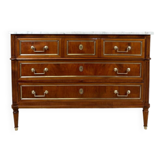 Louis XVI style chest of drawers in cherry wood, 20th century period