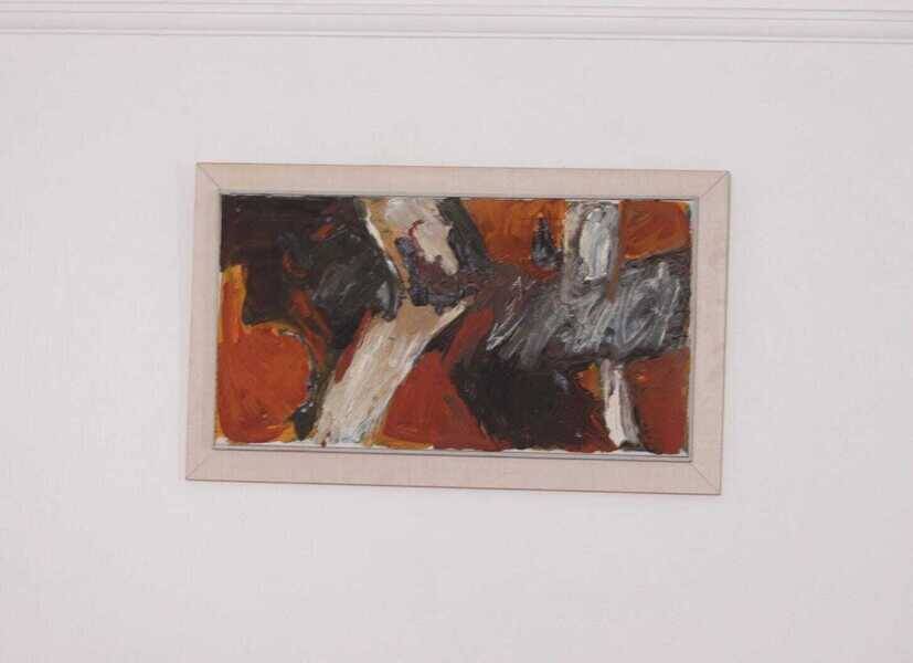 Original Swedish oil on canvas – “Fjällsida” by Sixten Fager – vintage & framed – 45 × 75.5 cm