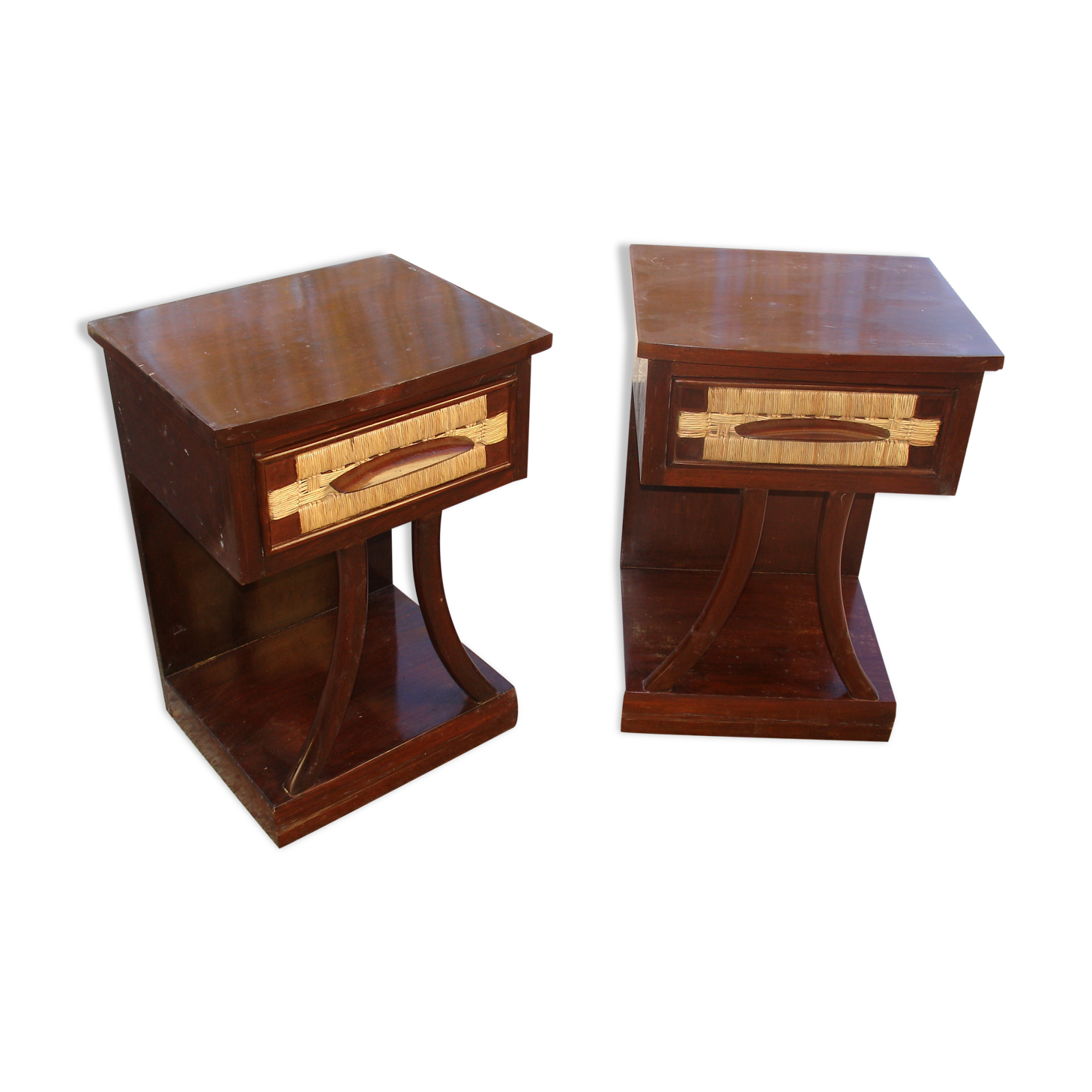 Pair of mahogany nightstands and mulching manufacturing Mexico in 1959