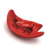 Red ceramic pocket emptier by Jean de Lespinasse, 1960s