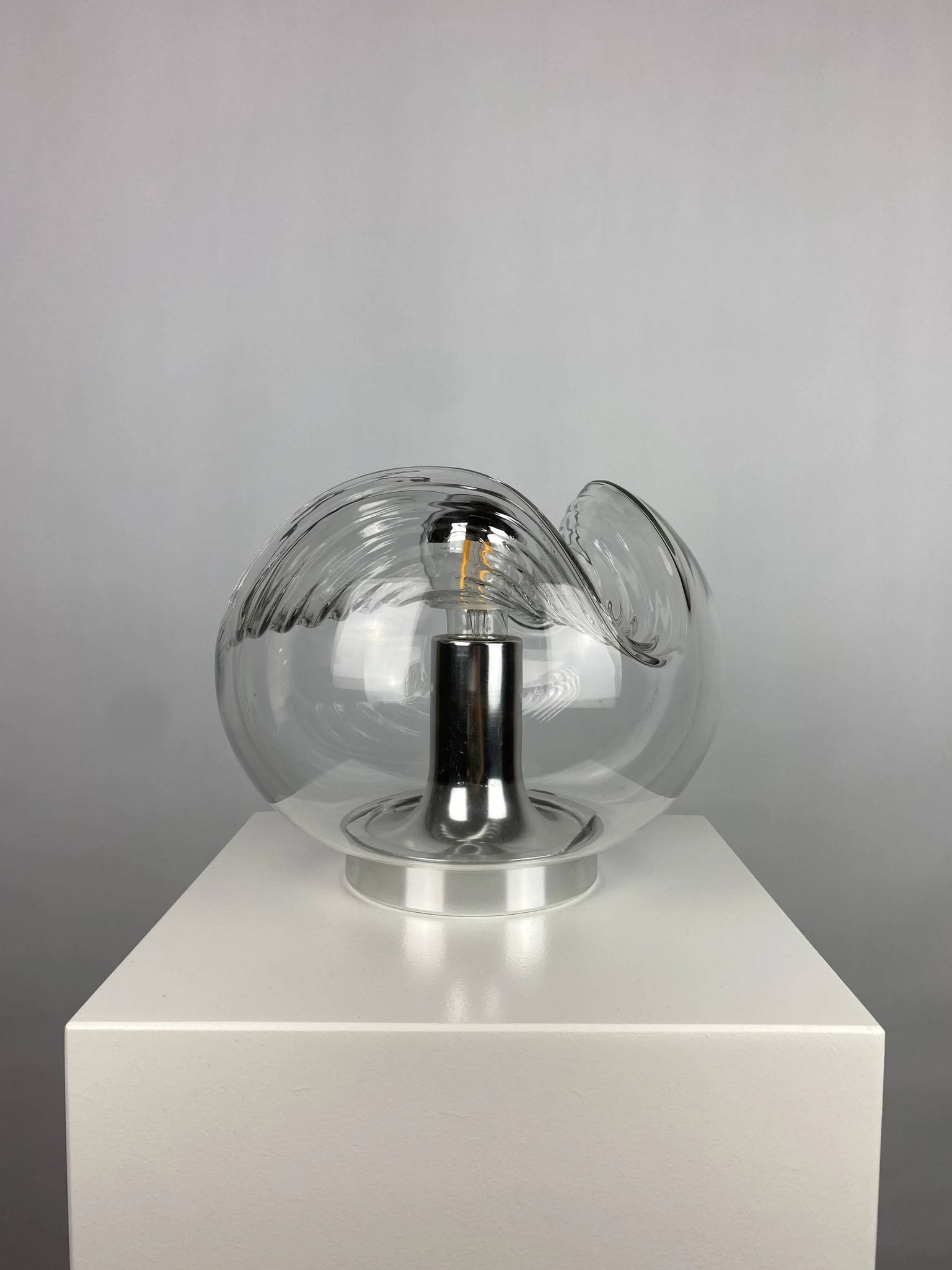 TA21 Futura wavy glass table lamp by Peill and Putzler 1960