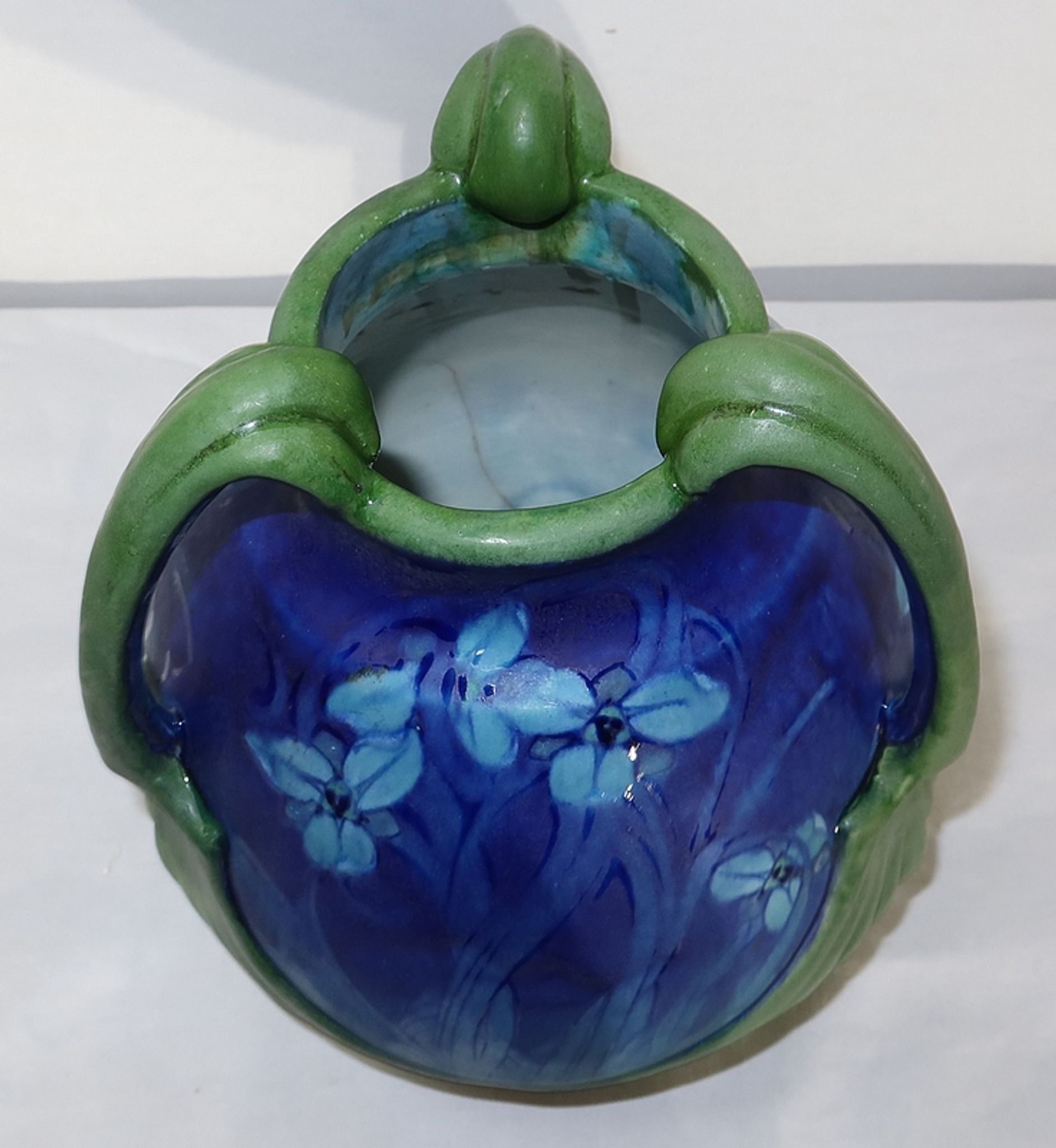 Vase en grès émaillé, à décor floral, signé e. lachenal – fin xixe