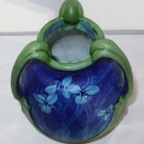 Vase en grès émaillé, à décor floral, signé e. lachenal – fin xixe