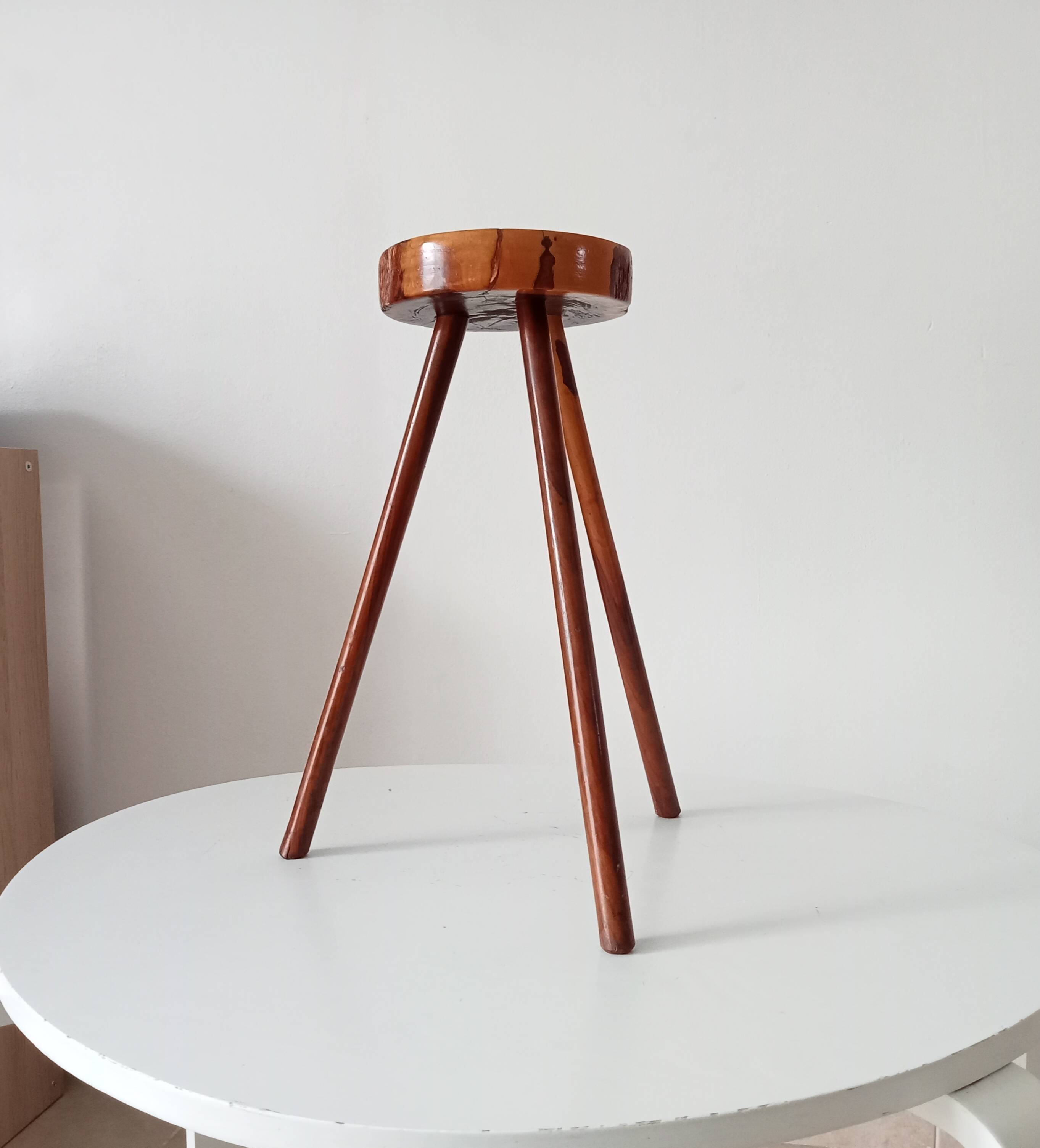 Brutalist tripod stool from the 1960s.
