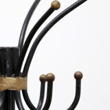 Porte-manteau français en fer forgé à la main par Jean Royère, 1960