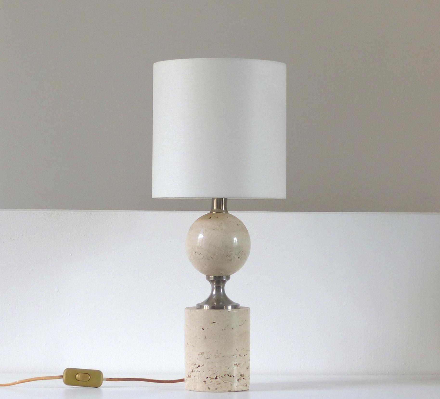 Travertine table lamp 1970